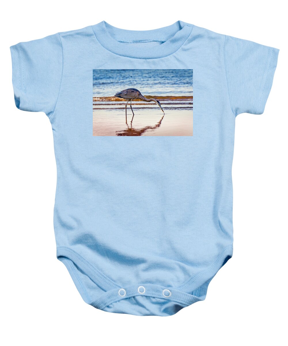 Ardea Herodias Baby Onesie featuring the photograph Great Blue Heron Twilight by Patrick Wolf