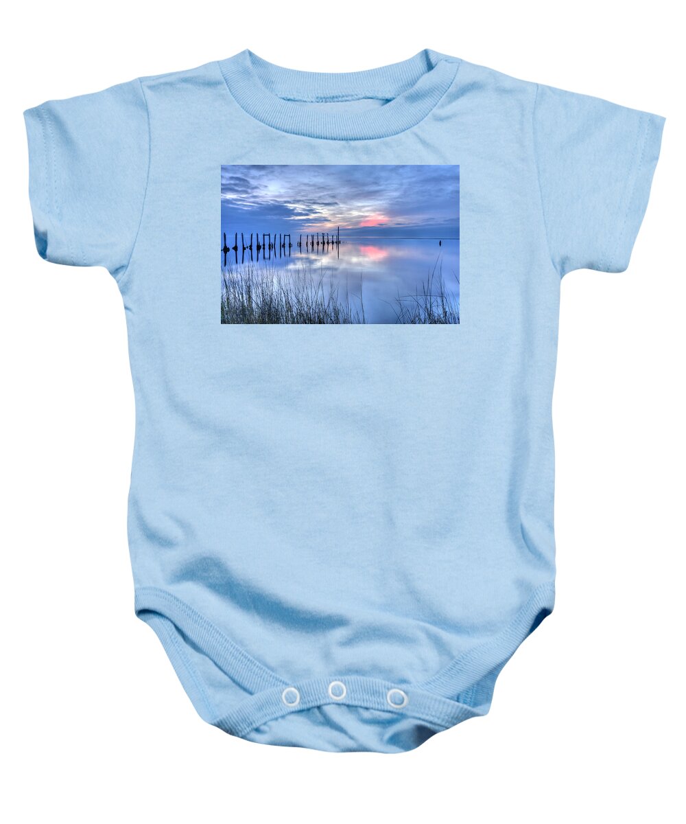 Sunset Baby Onesie featuring the photograph Gulf Reflections by Don Mercer