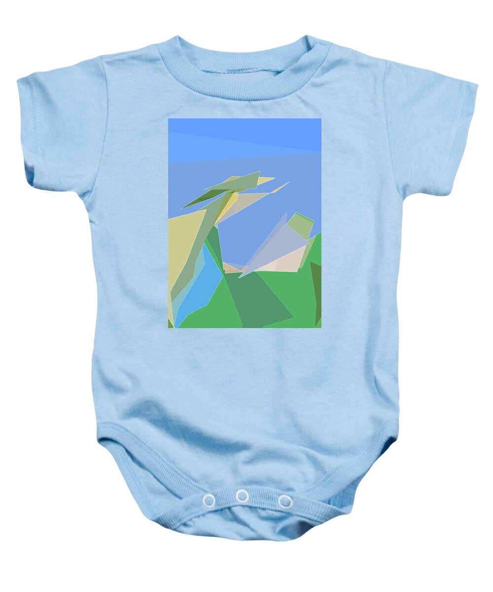 Abstract Baby Onesie featuring the digital art Hailing a Taxi by Gina Harrison