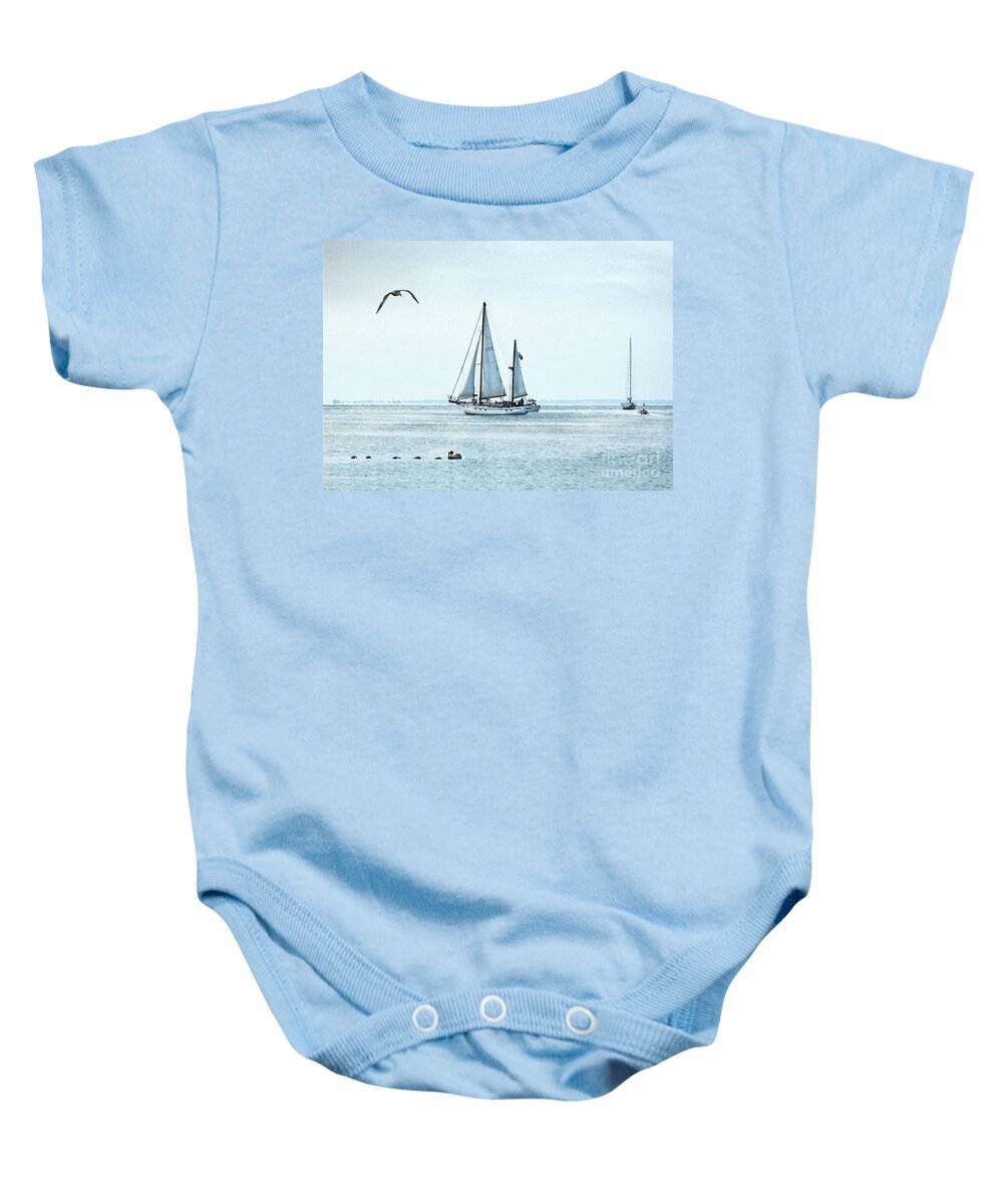 Boat Baby Onesie featuring the digital art Heading Out by Dianne Morgado