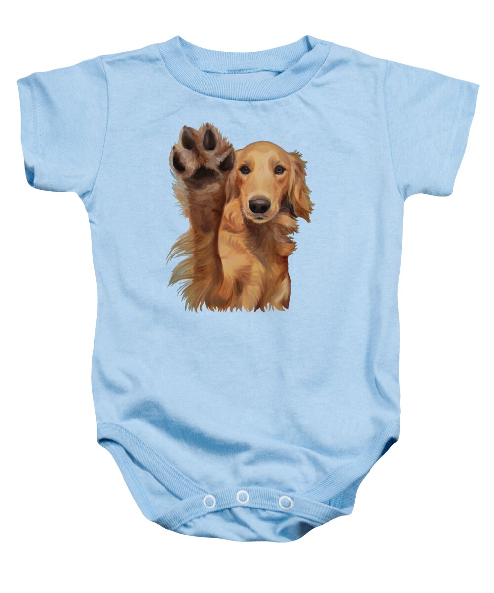 Noewi Baby Onesie featuring the painting High Five by Jindra Noewi