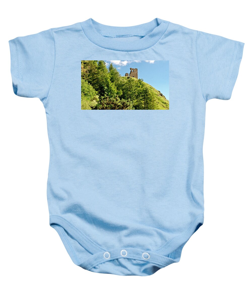 Undiscovered Scotland Baby Onesie featuring the photograph Holyrood park. St. Anthony's chapel. by Elena Perelman