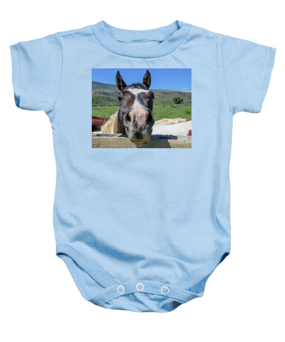 Horse Baby Onesie featuring the photograph Horse 13 by Christy Garavetto