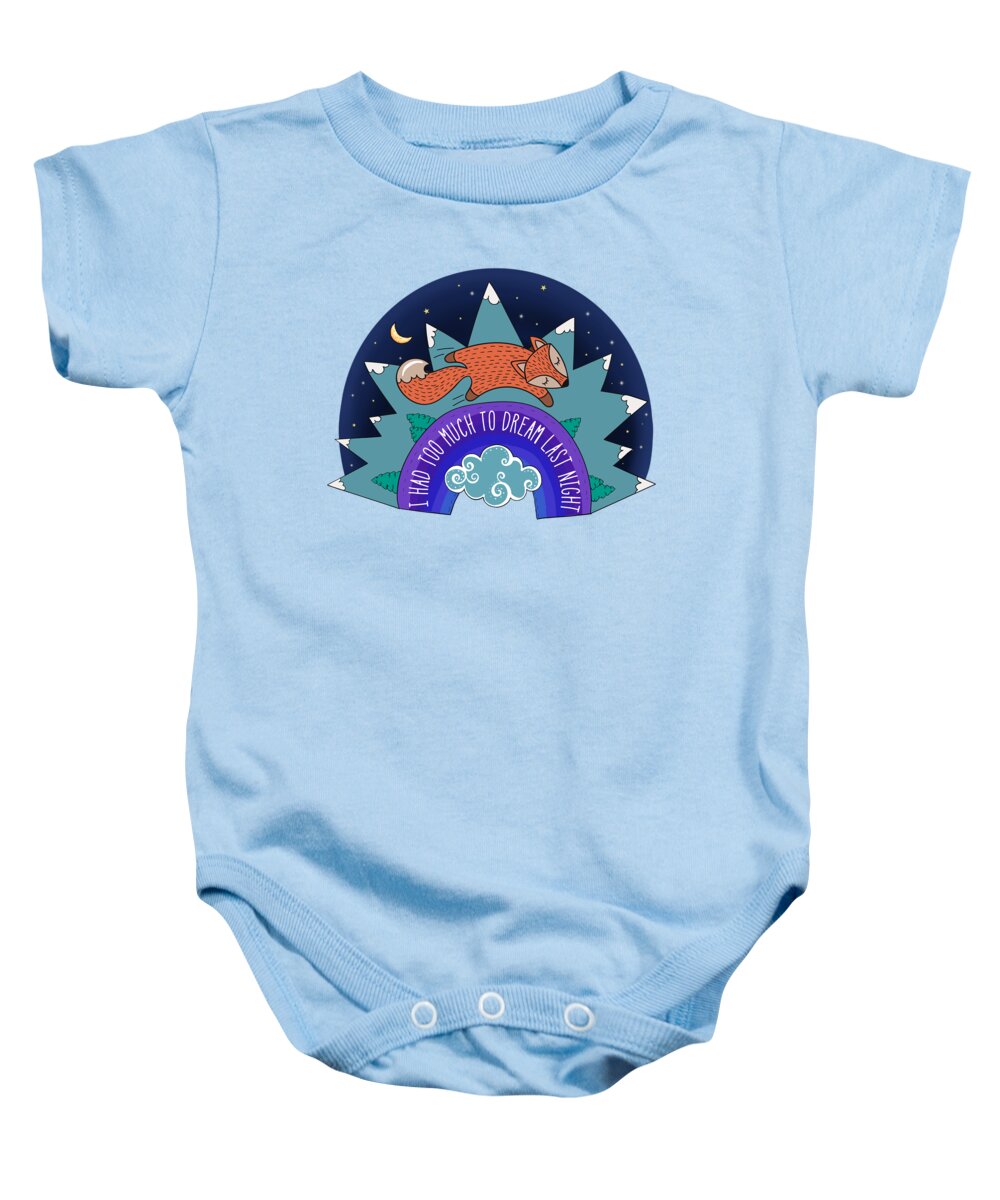 Fox Baby Onesie featuring the painting I Had Too Much To Dream Last Night by Little Bunny Sunshine