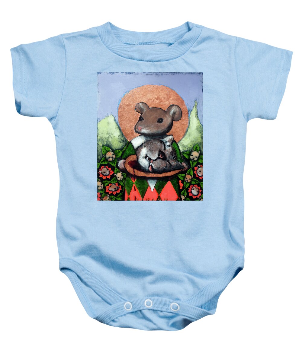 Mouse Baby Onesie featuring the painting I Have Slain Mine Oppressor by Pauline Lim