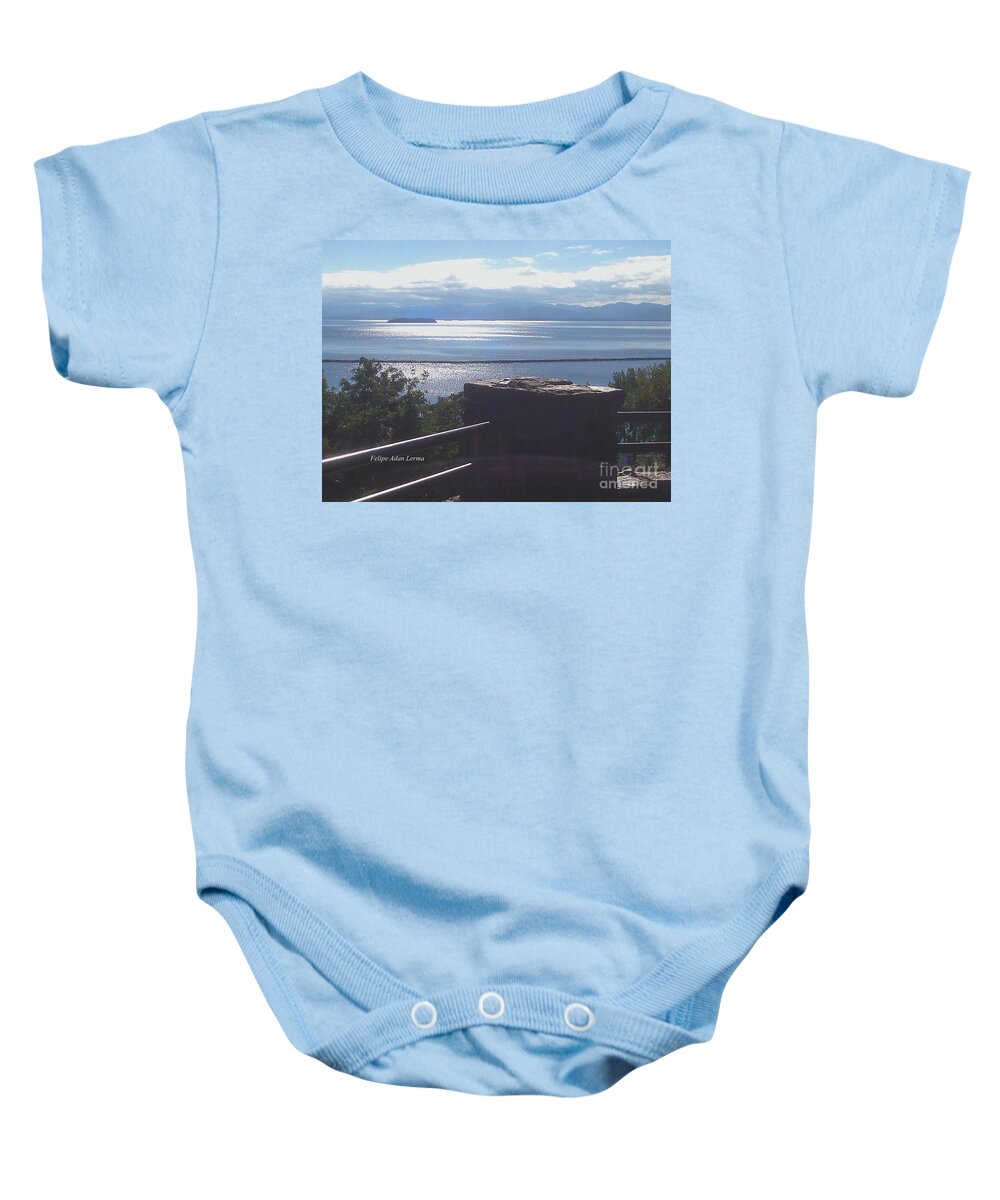 Novel Baby Onesie featuring the photograph Image Included in Queen the Novel - Outlook Point Battery Park Vermont Enhanced by Felipe Adan Lerma