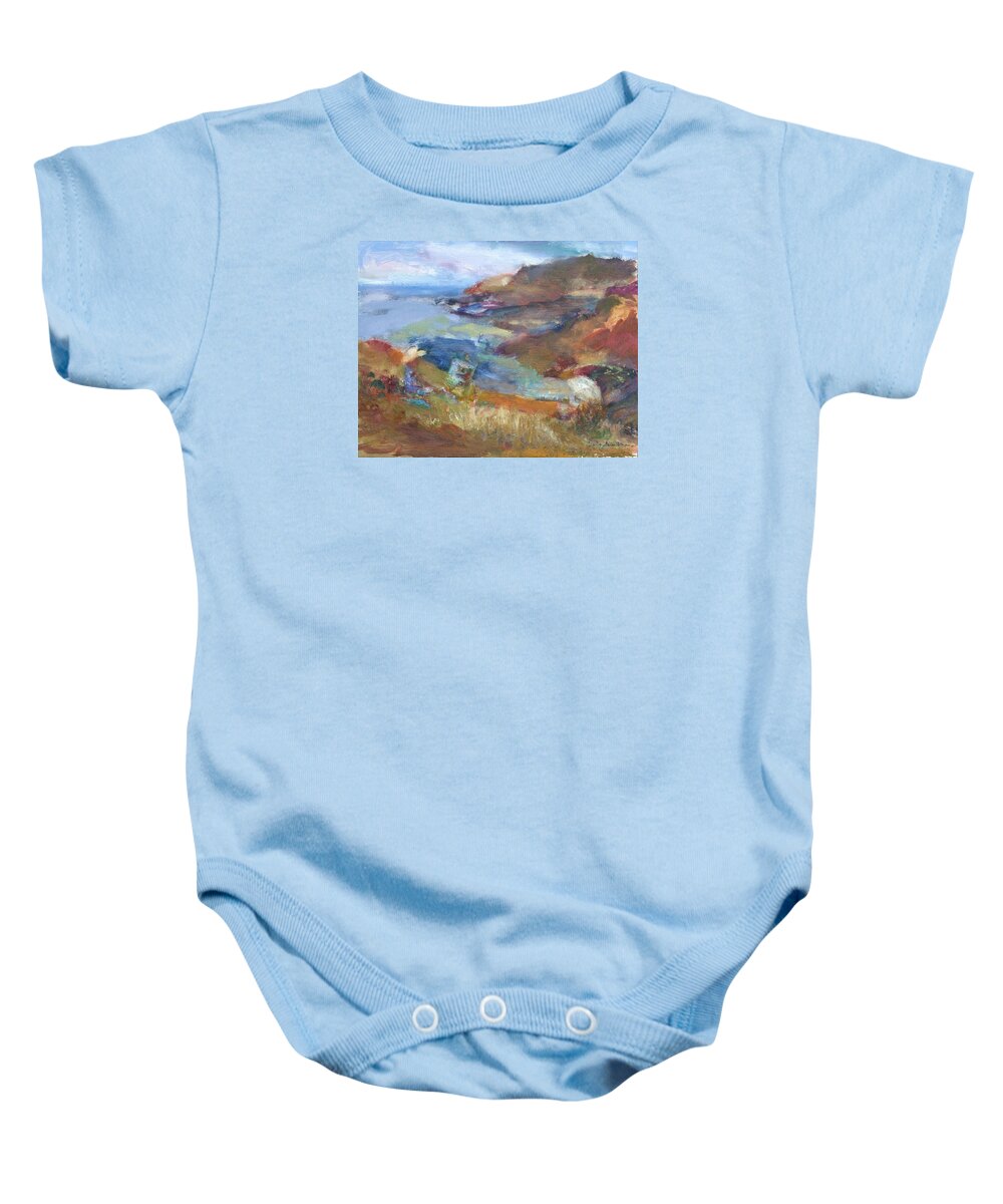 Impressionist Baby Onesie featuring the painting Immersed in the Landscape Painters at Rocky Creek, Quin Sweetman by Quin Sweetman