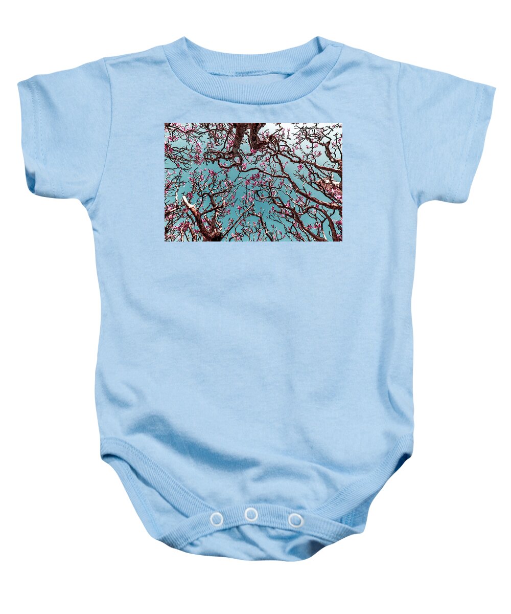 Green Baby Onesie featuring the photograph Infrared Frangipani Tree by Stelios Kleanthous