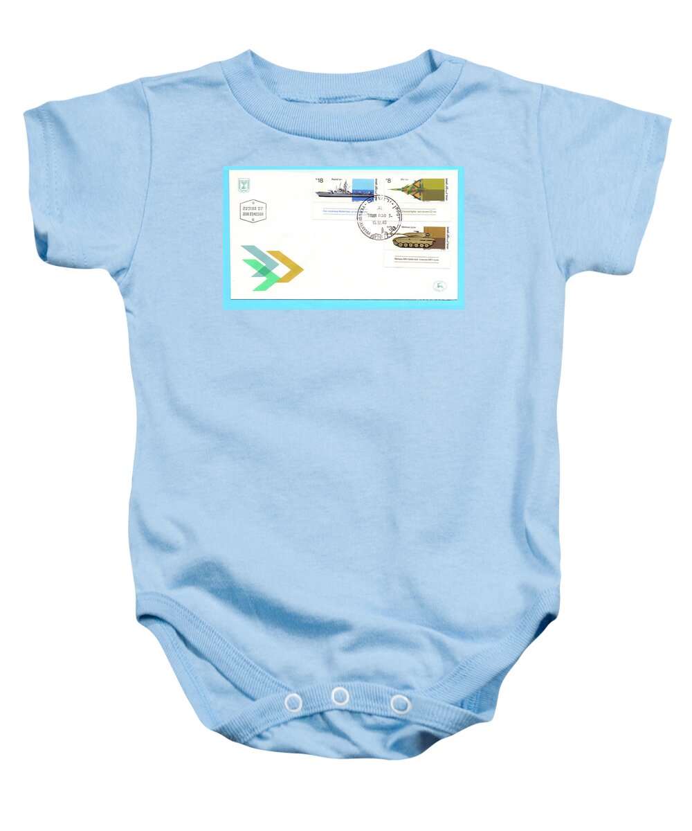 First Day Cover Baby Onesie featuring the photograph Israeli first day cover by Ilan Rosen