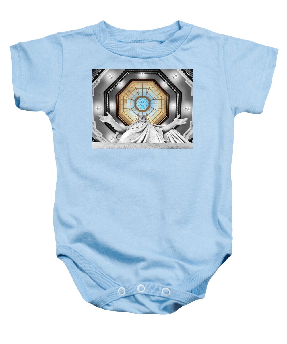 American Kiwi Photo Baby Onesie featuring the photograph Jesus Halo by Mark Dodd