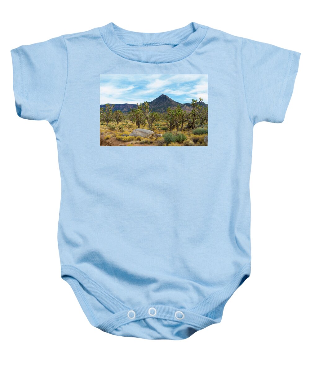 Joshua Tree Forest Baby Onesie featuring the photograph Joshua Tree Forest by Bonnie Follett
