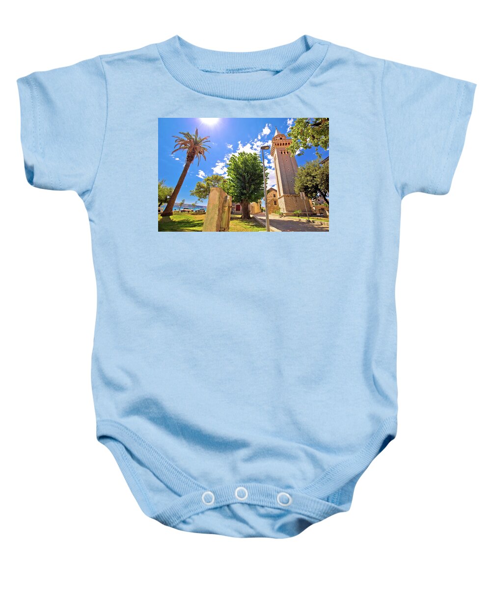 Kastel Baby Onesie featuring the photograph Kastel Stafilic church and landscape view by Brch Photography