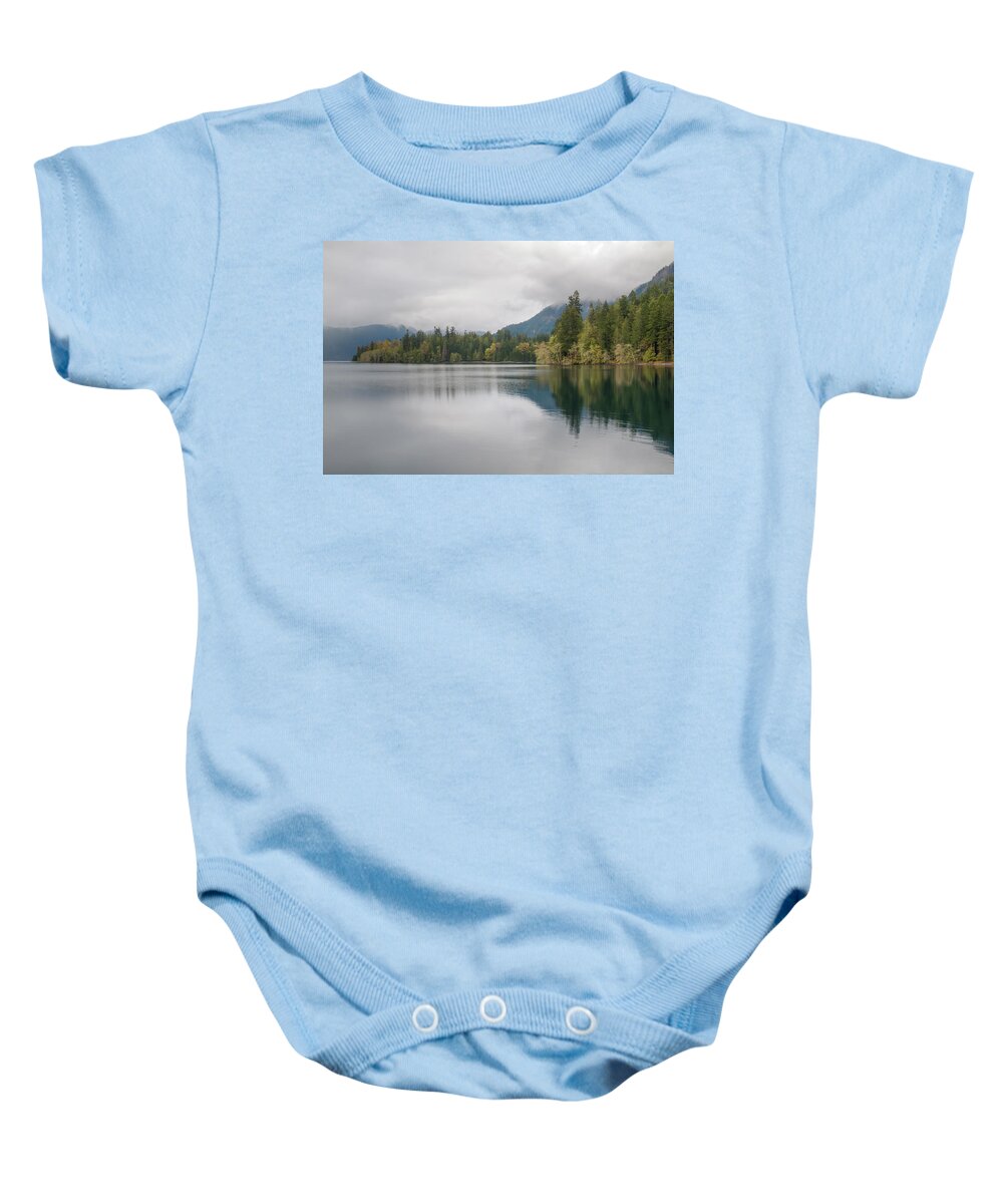 Lake Crescent Baby Onesie featuring the photograph Lake Crescent Reflections by Kristina Rinell