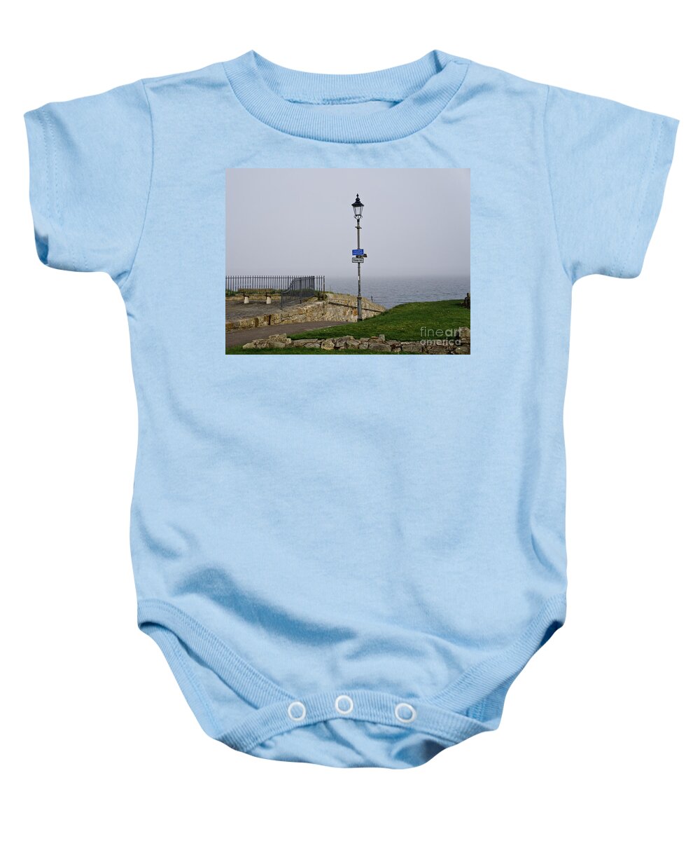 Lamppost Baby Onesie featuring the photograph Lamppost near the sea. by Elena Perelman