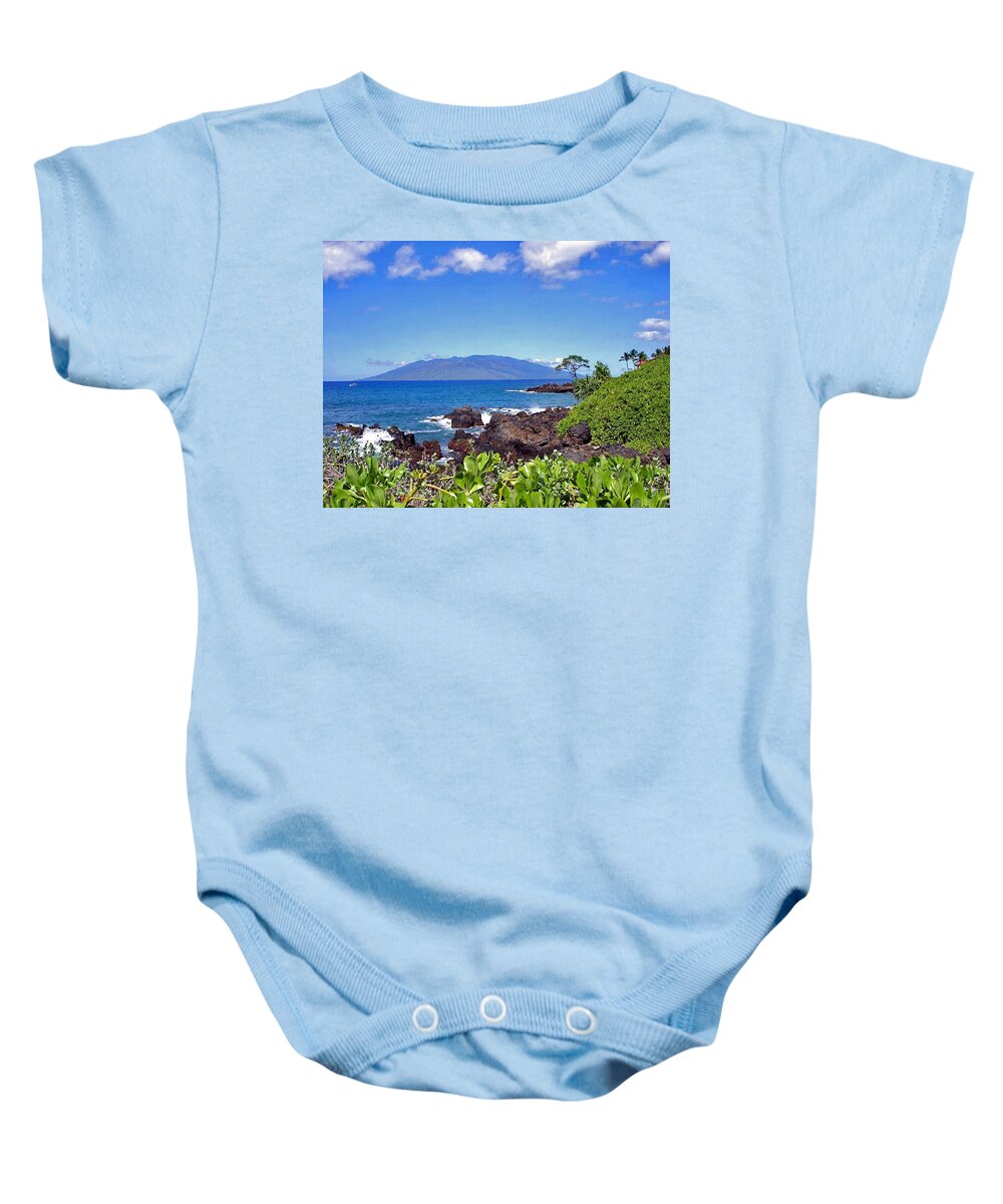 Lanai From Maui Baby Onesie featuring the photograph Lanai from Maui by Ellen Henneke