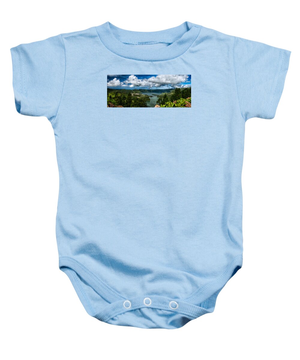 Acores Baby Onesie featuring the photograph LandscapesPanoramas015 by Joseph Amaral