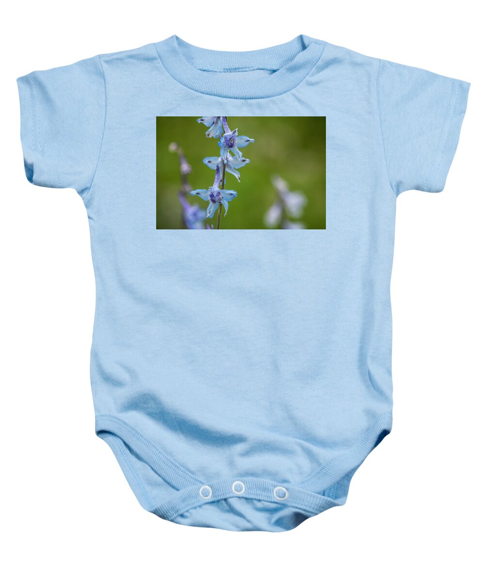 Flowers Baby Onesie featuring the photograph Larkspur on the Roadside by Robert Potts