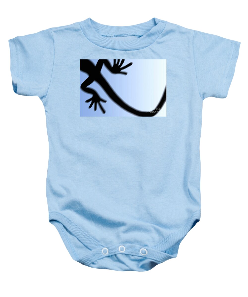 Abstract Baby Onesie featuring the photograph Leaping Lizard by Dan Holm