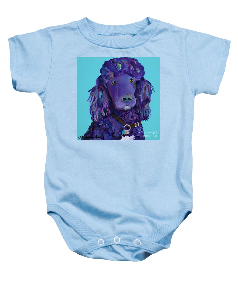 Standard Poodle Baby Onesie featuring the painting Leo by Pat Saunders-White