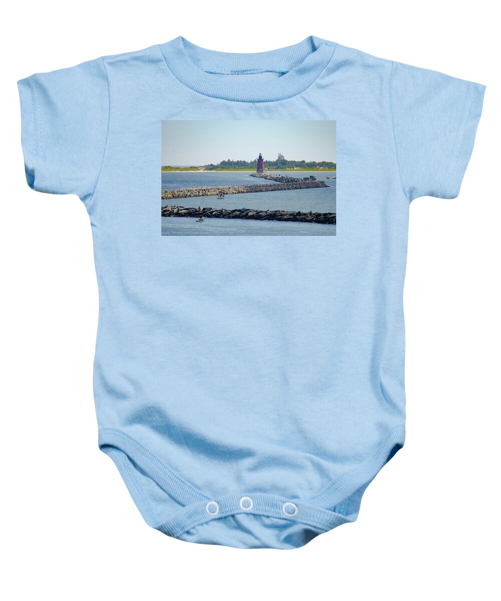 Lewes Baby Onesie featuring the photograph Lewes Delaware - Harbor Of Refuge Lighthouse by Bill Cannon