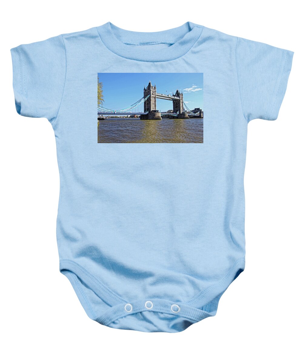 London Bridge Baby Onesie featuring the photograph Tower of London Bridge by Doolittle Photography and Art