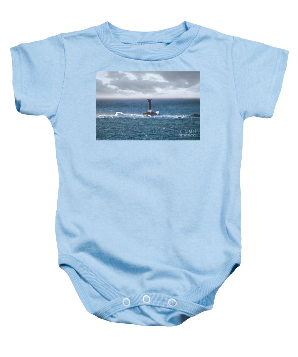 Lands End Baby Onesie featuring the photograph Longships Splash by Terri Waters