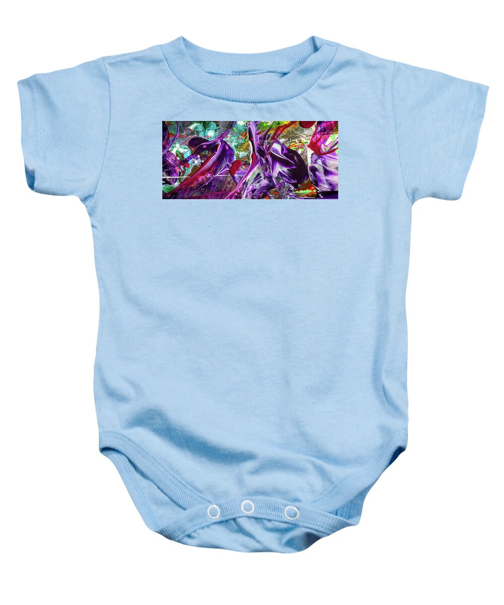 Lord Of The Rings Art Baby Onesie featuring the painting Lord Of The Rings Art - Colorful Modern Abstract Painting by Modern Abstract