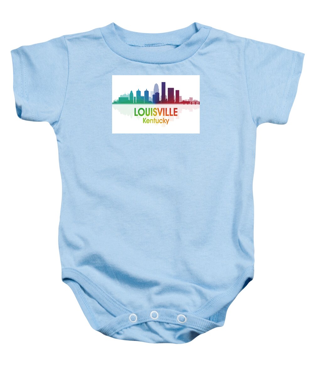 Louisville Baby Onesie featuring the mixed media Louisville KY by Angelina Tamez