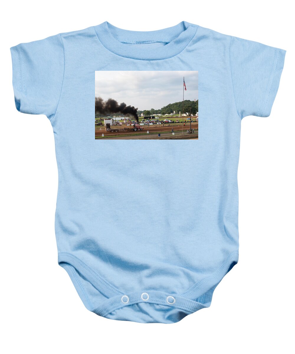 Tractor Pull Baby Onesie featuring the photograph Marietta Tractor Pull by Holden The Moment