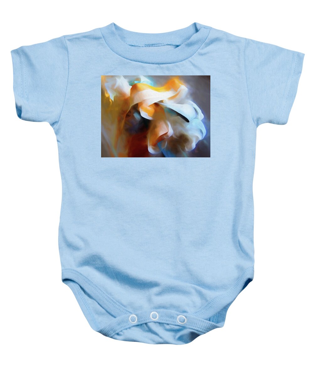 Tape Baby Onesie featuring the mixed media Masking Tape and Paint Composition by Lynda Lehmann