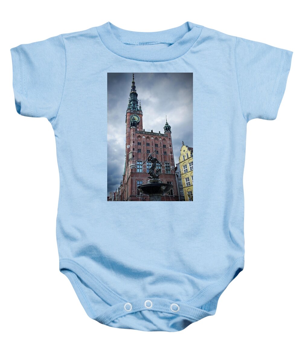 Medieval Baby Onesie featuring the photograph Medieval Gdansk by Robert Grac