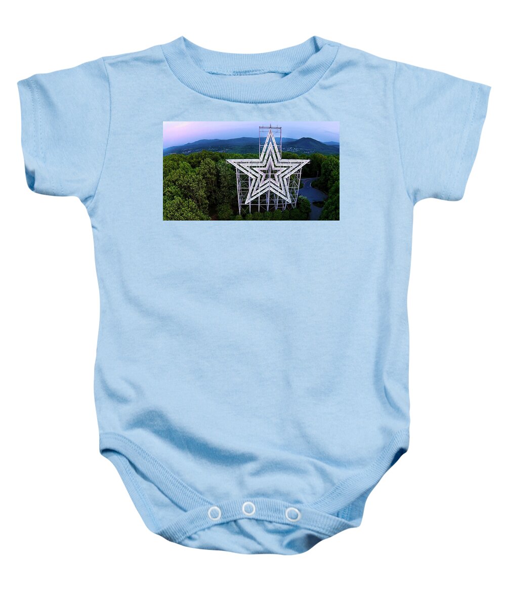 Mill Mountain Baby Onesie featuring the photograph Mill Mountain 5 by Star City SkyCams