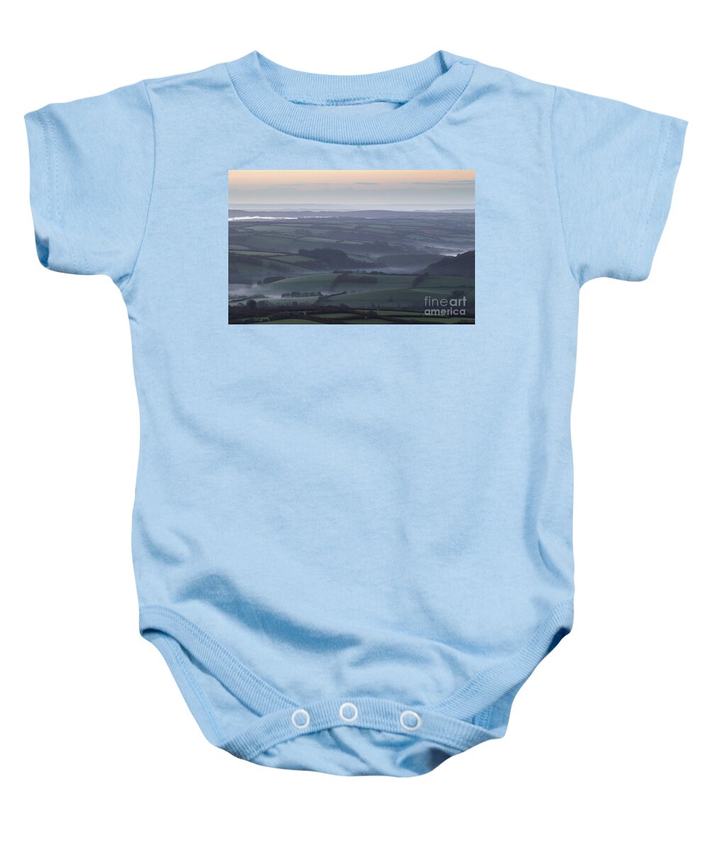 Exmoor Baby Onesie featuring the photograph Misty Morning on Exmoor by Andy Myatt