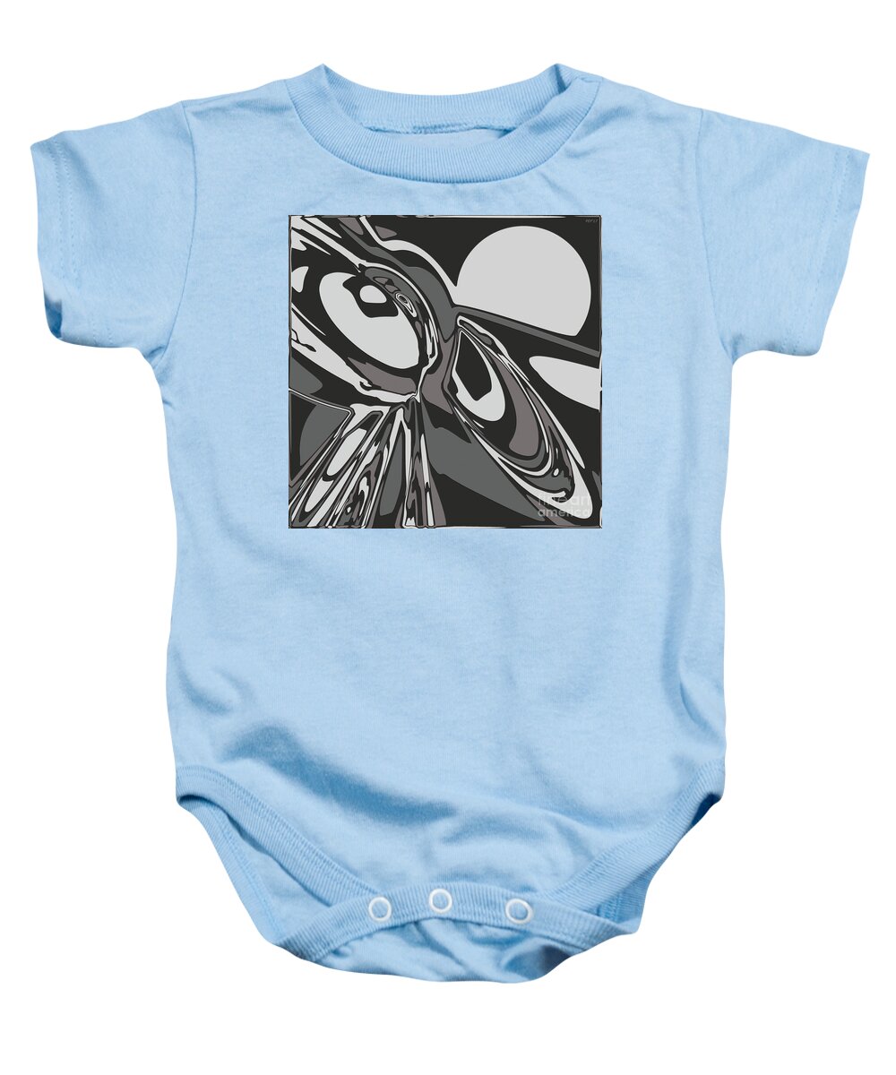 Moon Baby Onesie featuring the digital art Moon On The Horizon by Phil Perkins