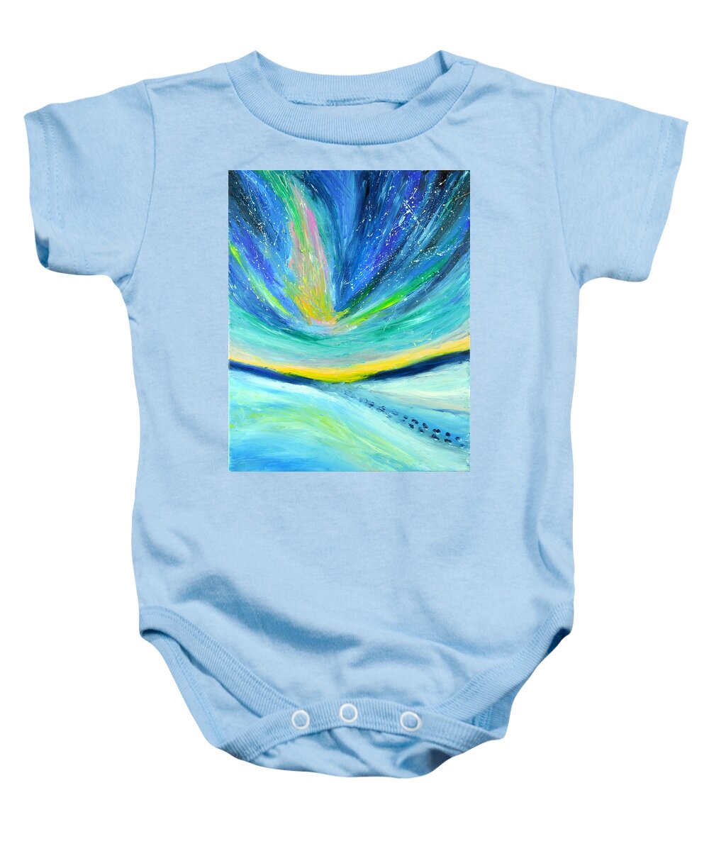 Morning Baby Onesie featuring the painting Morining Stroll by Chiara Magni