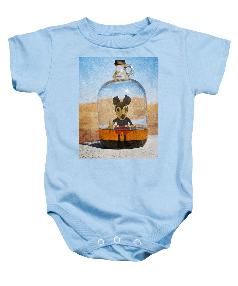Jerry Cordeiro Framed Prints Framed Prints Baby Onesie featuring the photograph Mouse In A Bottle by J C