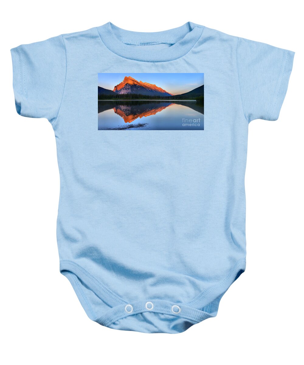 Mt Rundle Baby Onesie featuring the photograph Mt Rundle Sunset by Adam Jewell