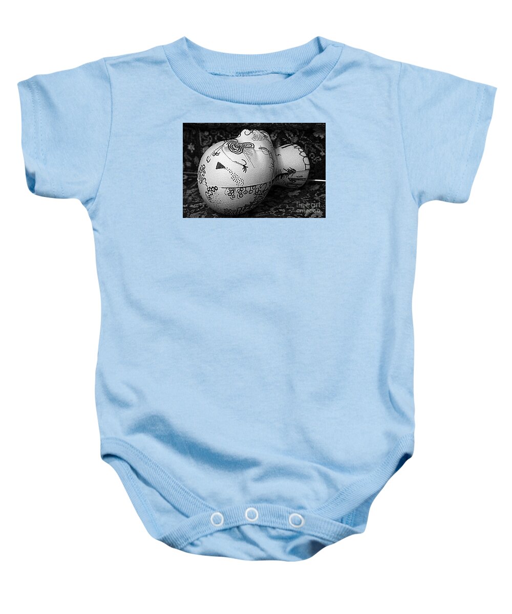 Plastic Skull Baby Onesie featuring the sculpture Neutral Life by Steven Macanka