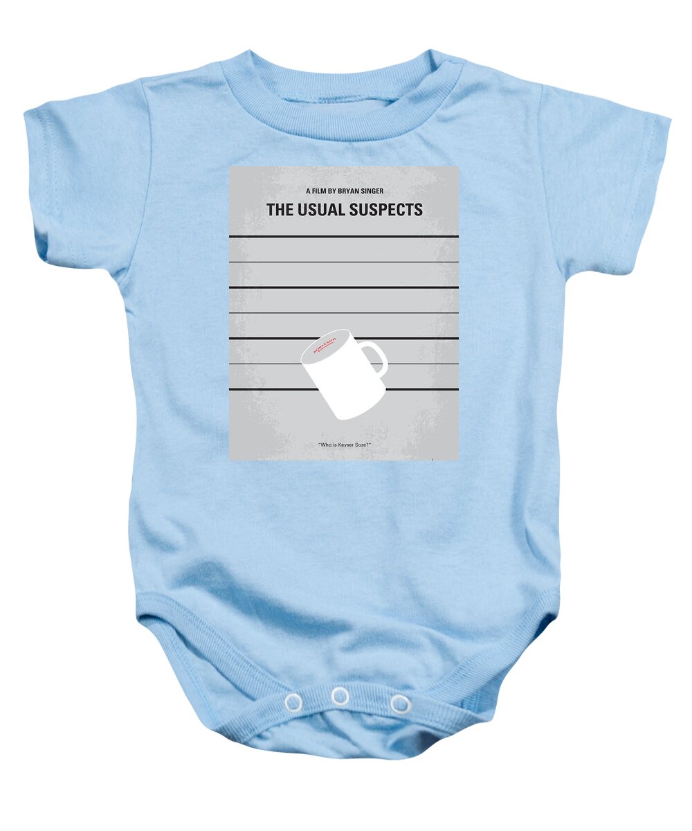 The Usual Suspects Baby Onesie featuring the digital art No095 My The usual suspects minimal movie poster by Chungkong Art