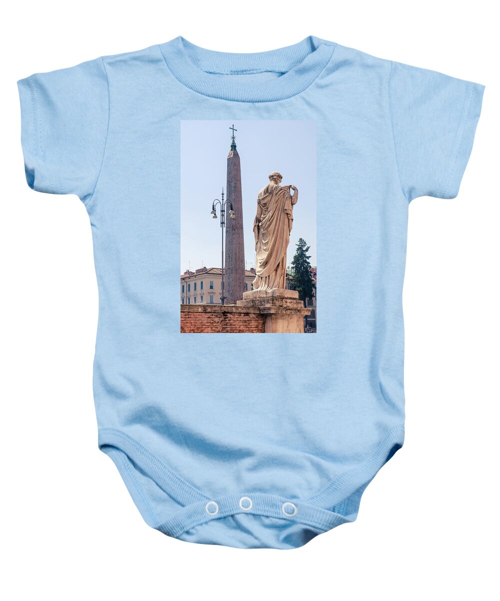 Obelisk Baby Onesie featuring the photograph Obelisk in Rome by AM FineArtPrints