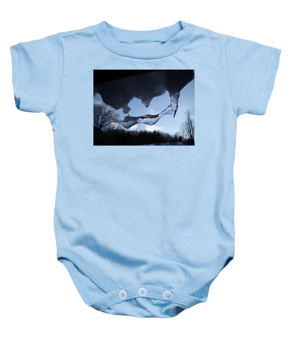 Icicle Baby Onesie featuring the photograph Odd Icicle by Chuck Brown