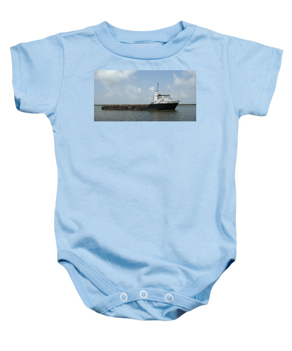 Crew Boat Baby Onesie featuring the photograph Oil rig support vessel HJ Callais by Bradford Martin