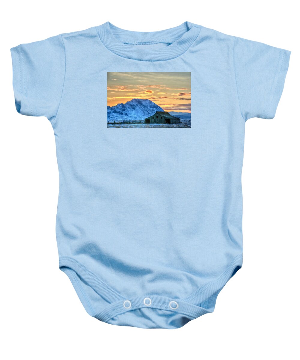 Barn Baby Onesie featuring the photograph Old Barn by Fiskr Larsen