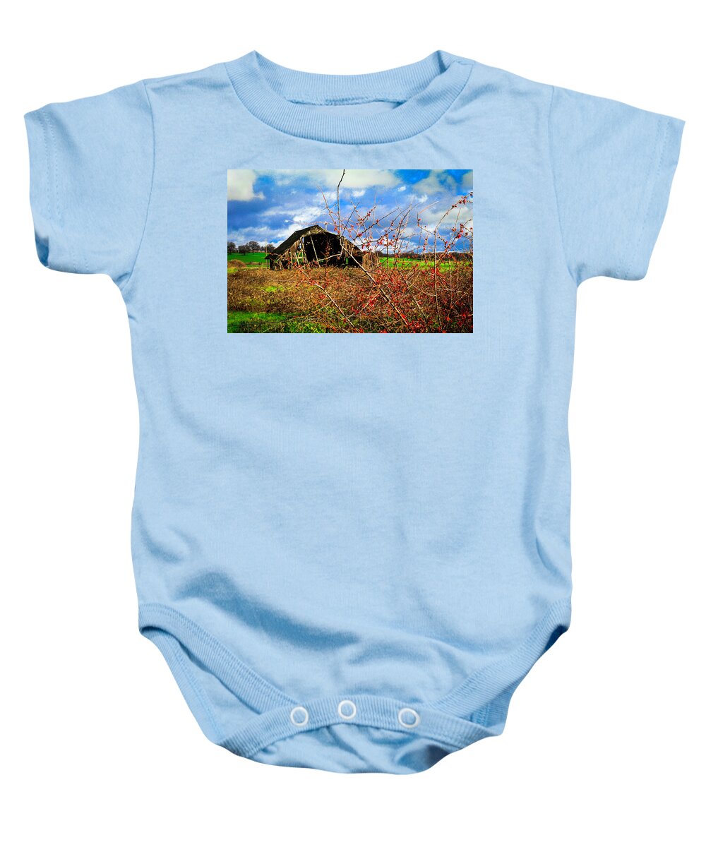 Old Barn Baby Onesie featuring the photograph Old Barn by Dr Janine Williams