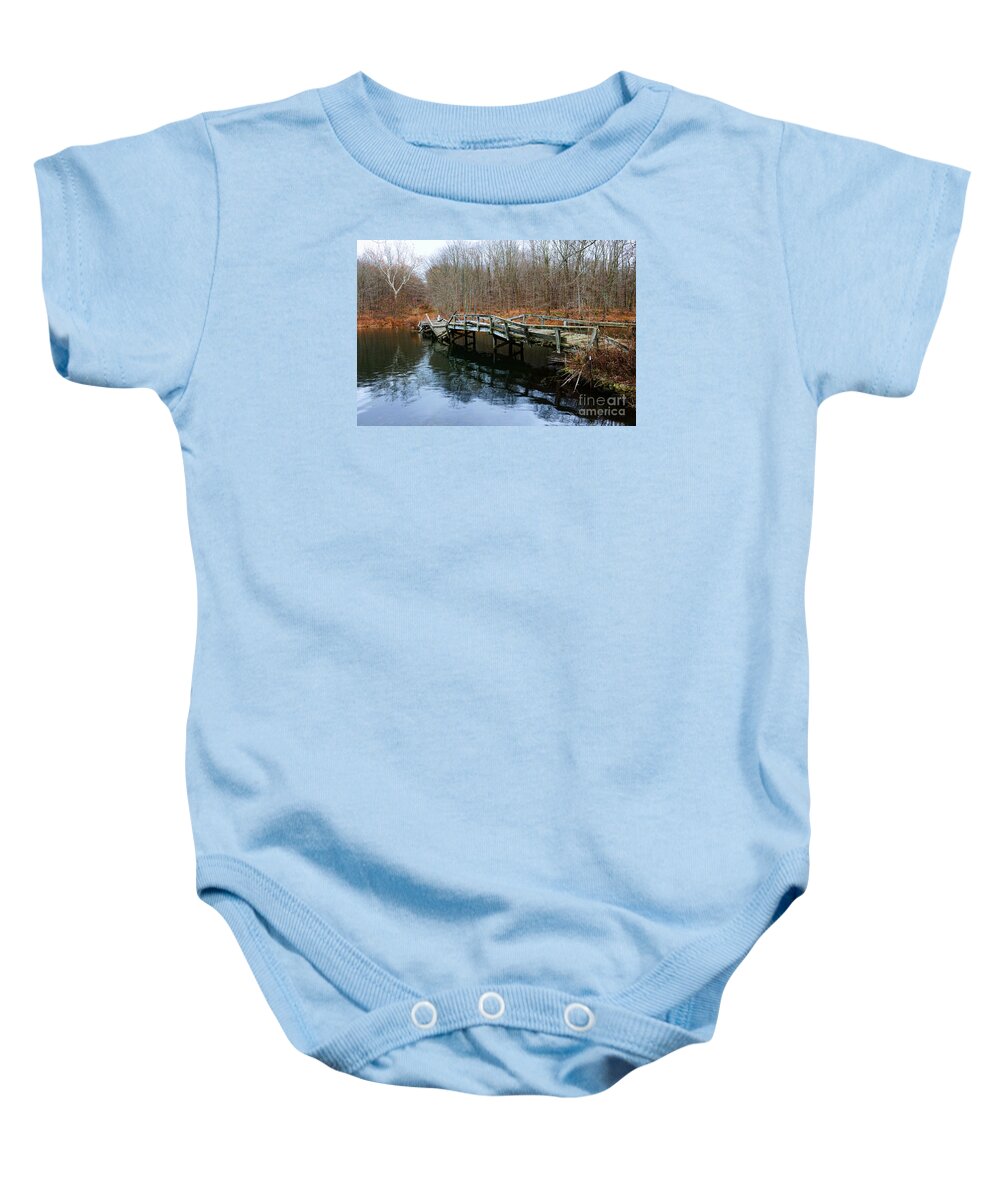 Paul Ward Baby Onesie featuring the photograph Old Mule Bridge in Fall by Paul Ward