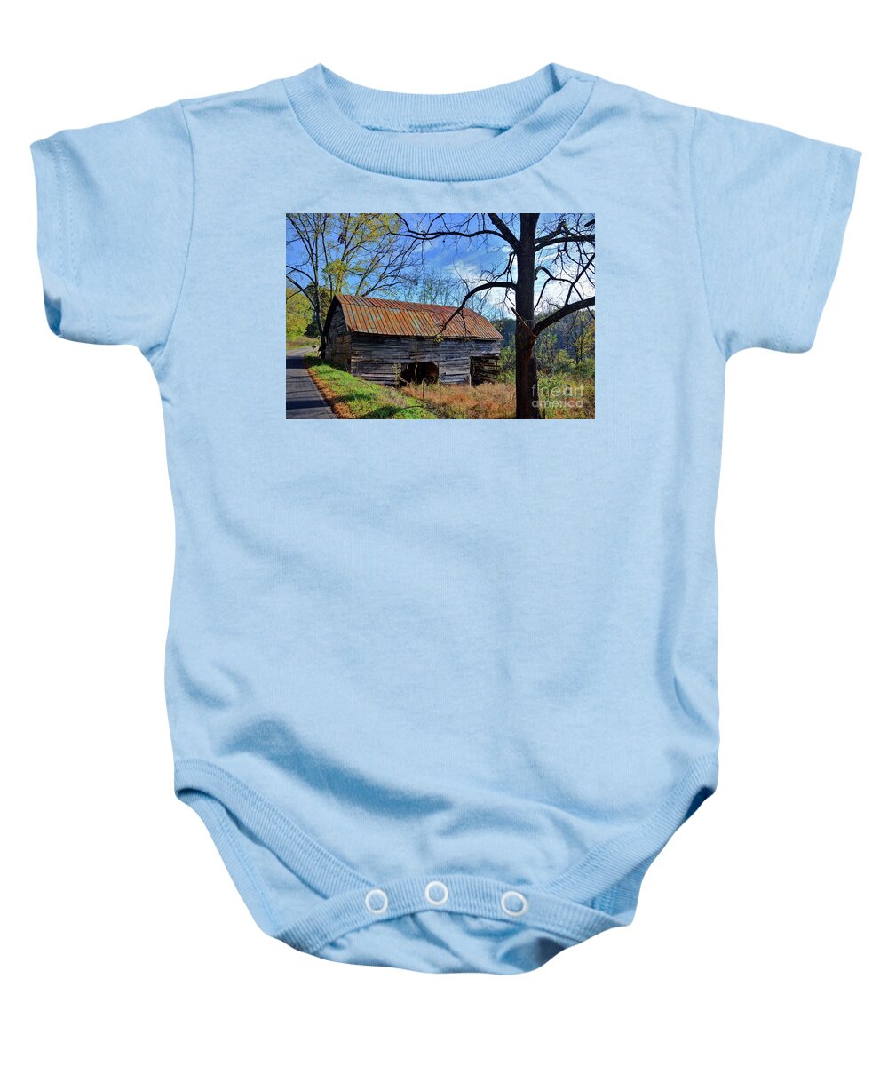 Mountains Baby Onesie featuring the photograph Old Shack in The Mountains by Savannah Gibbs