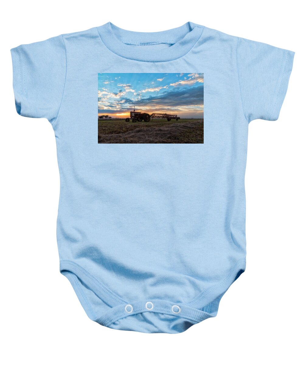 Farmall Tractors Baby Onesie featuring the photograph On The Farm by Russell Pugh