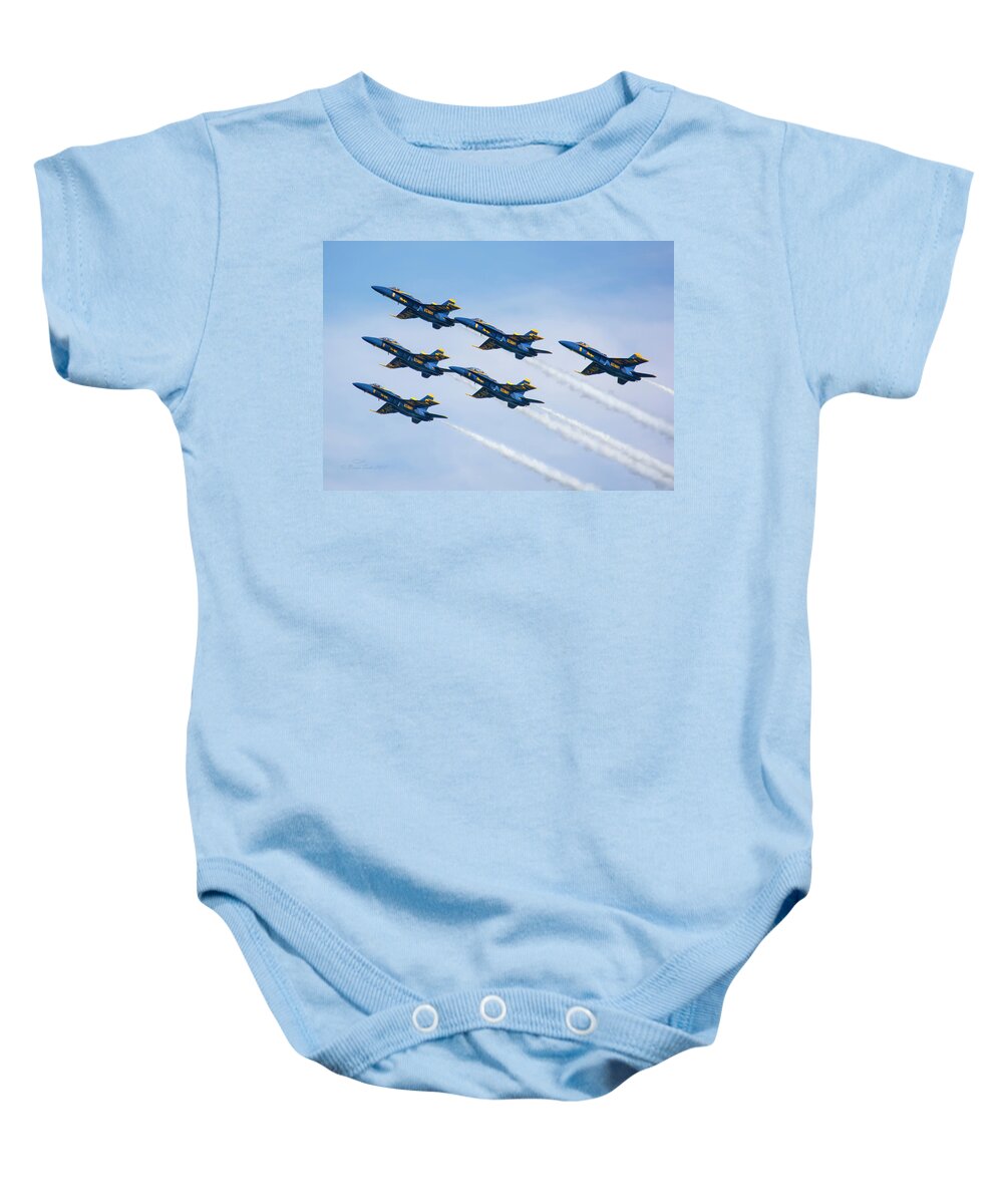 Aviation Baby Onesie featuring the photograph On Wings Like Eagles by Brian Tada