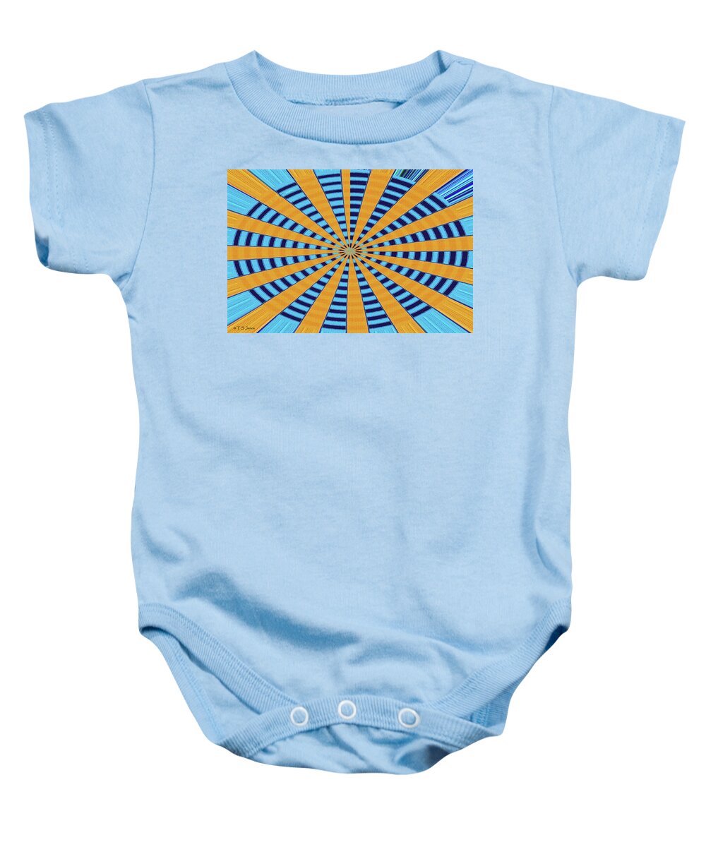 Orange 3-d Abstract #2 Baby Onesie featuring the digital art Orange 3-D Abstract #2 by Tom Janca