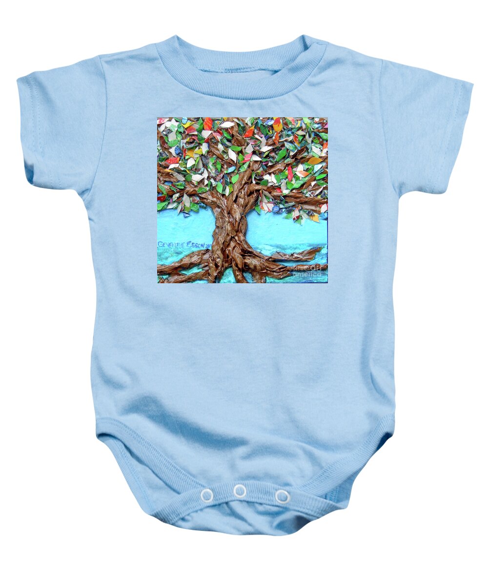 Tree Baby Onesie featuring the painting Painters Palette Of Tree Colors by Genevieve Esson